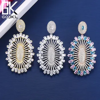 

GODKI Luxury Fireworks Cubic Zirconia Crystal Statement Dangle Earrings For Women Wedding Big Earrings Jewelry Accessories 2018