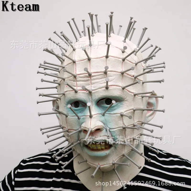 

Hot Full Face Of Nails Man Latex Horrific Mask Halloween Cosplay Costume Prop Festival Party Captain America mask jigsaw mask