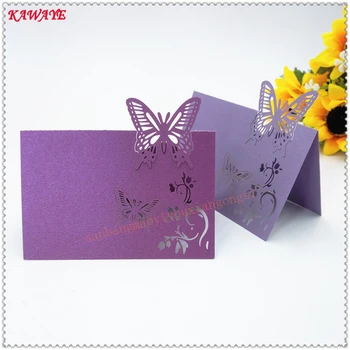 

50pcs Butterfly Laser Cut Postcard Place Cards Wedding Name Cards Guest Name Place Card Wedding Party Table Card Decor 5ZZ08