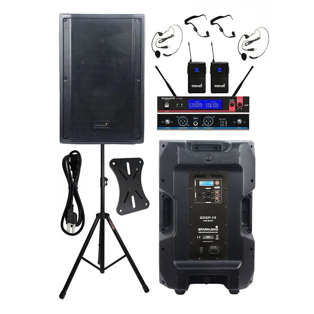 STARAUDIO 4500 Вт 15 &quot4 Ом активный сценический динамик PA для дискотеки DSP DJ стойка 2CH UHF