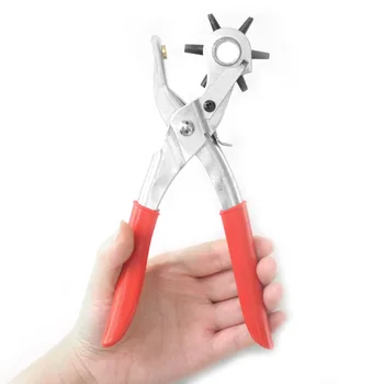 

Multifunction Metal Hole Punch Plier Revolving Leather Manual Punch Round Hole Punch Tool Set Household Leather Belt Puncher