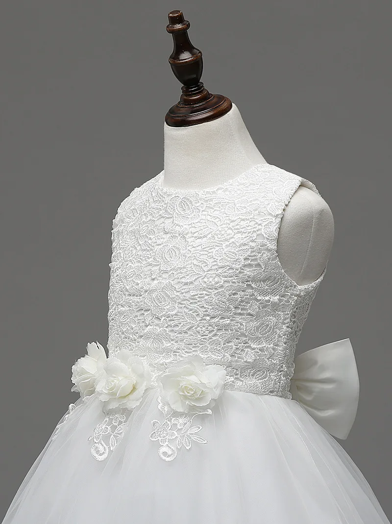 Детские Свадебные платья; одежда; цвет белый, красный, ярко-розовый, розовый, синий; платье принцессы с фатиновой юбкой для свадьбы; короткое платье с длинными рукавами спереди для девочек