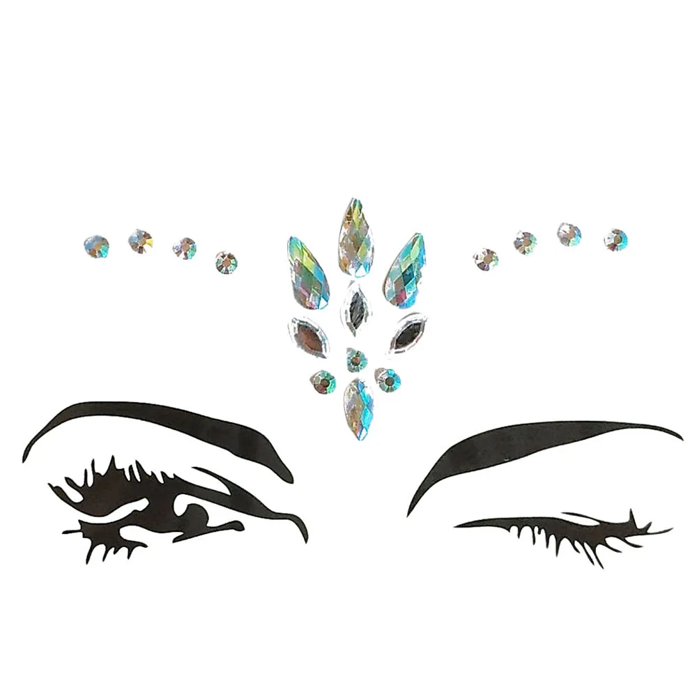

Face Gems Adhesive Glitter Jewel Tattoo Wedding Festival Rave Party Body Make Up Waterproof Tattoo Sticker Black Tatoo Men Women