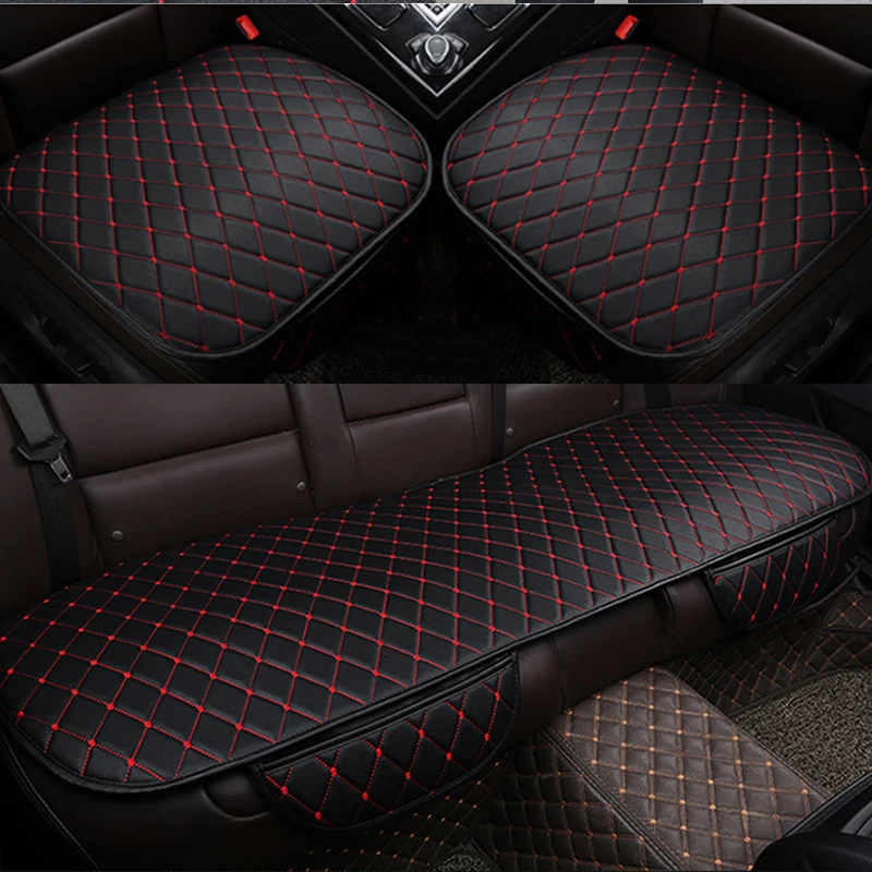 PU Leather Car Seat Cover Universal Seat Cushion Front Rear Backseat Covers Auto Chair Protector Mat Interior Accessories car seat covers car seat cushion car seat protective cover