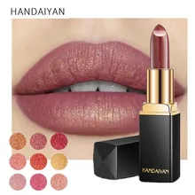 Бренд, профессиональный макияж губ, водостойкая, стойкий пигмент, телесный, розовый, Русалочка, блестящая помада, роскошный макияж, косметика