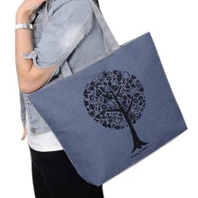 2016 New Fashion Luxury Handbags Women Bags Designer Cute Tree Printing Canvas Shoulder Bag Casual bolsos femenina