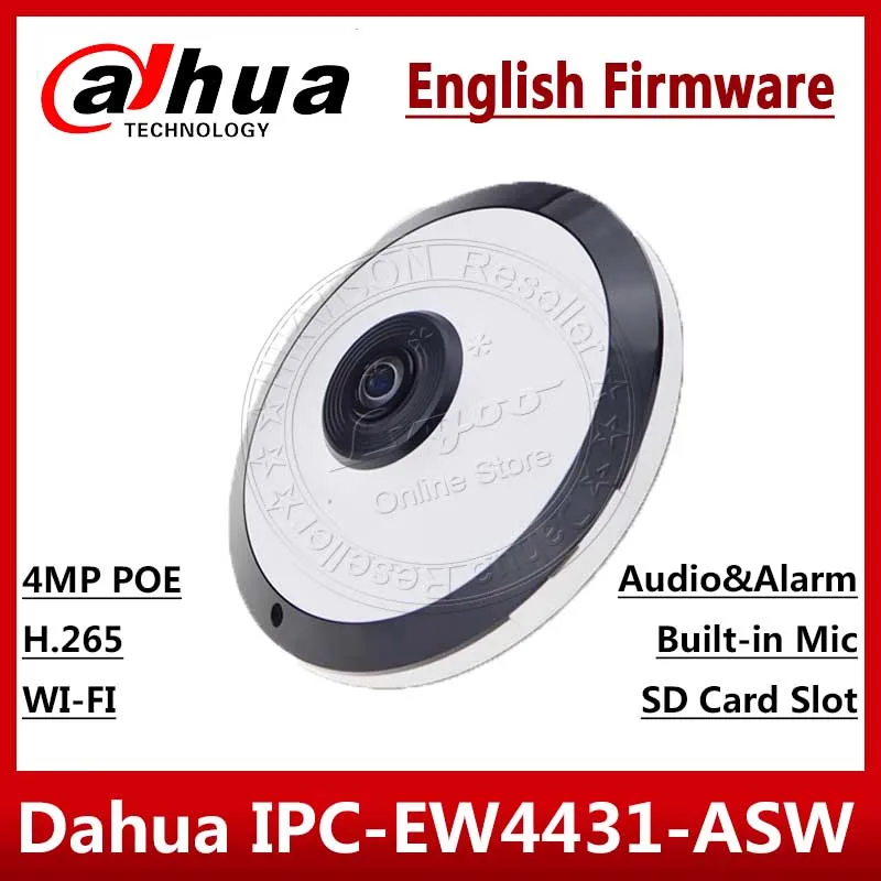 DaHua IPC-EW4431-ASW 4 МП панорама POE WiFi "рыбий глаз" ip-камера Встроенный микрофон слот