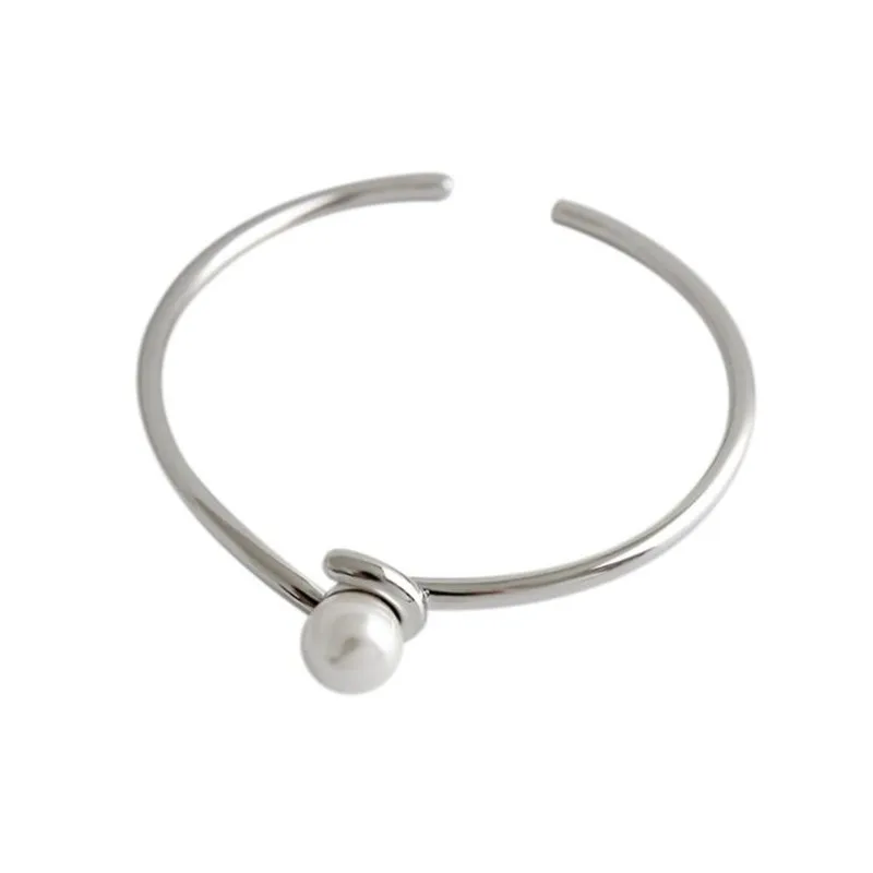 

Fashion Sterling Silver Bracelets Simple Temperament Peal Bracelet For Women Trend Fine Metal Jewelry S925