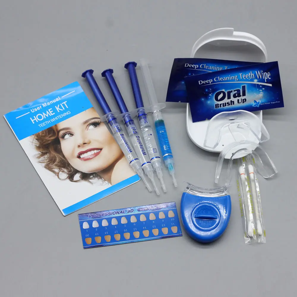 

Dental Professional Teeth Whitening Kit 4 Gel 2 Strips 1 LED Carbamide Peroxide For Dentistry Lab Equipment