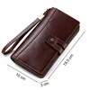 CONTACT'S crazy horse leather men's wallet long clutch card holders for men cowhide portomonee walet man's purse carteira male ► Photo 2/6