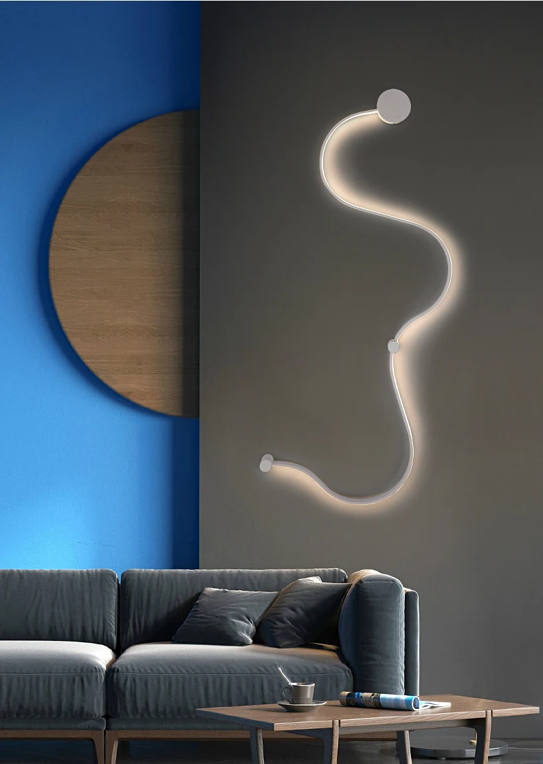 Nordic простой стильный железная линия настенный светильник гостиная спальня настенный светильник пост-современный дизайнер креативный дом