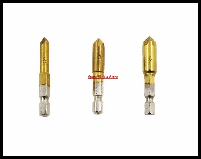 6-19mm Hex Handle Five Edge Chamfer Of Titanium Coating Knife Bore Hole Chamfering Machine Woodworking Countersink Drill Bit
