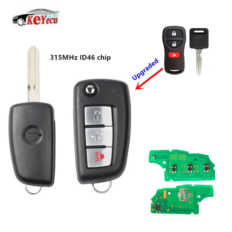 

KEYECU 315MHz ID46 Upgraded Remote Key Fob for Nissan Armada Frontier & Infiniti FX35 FX45 2003-2008 KBRASTU15 CWTWB1U733