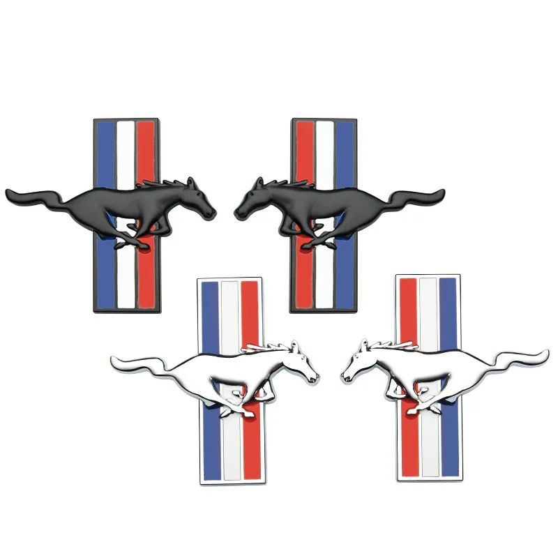 

2PCS Door Fender 3D Emblem Auto Sticker Running Horse logo For Ford Mustang sticker Badge Logo Decal Car Stlying Accessories