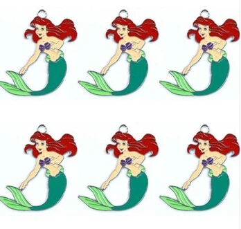 

wholesale Free shipping 20Pcs Ariel Princess Metal Charms Pendants Jewelry Making Party Gifts