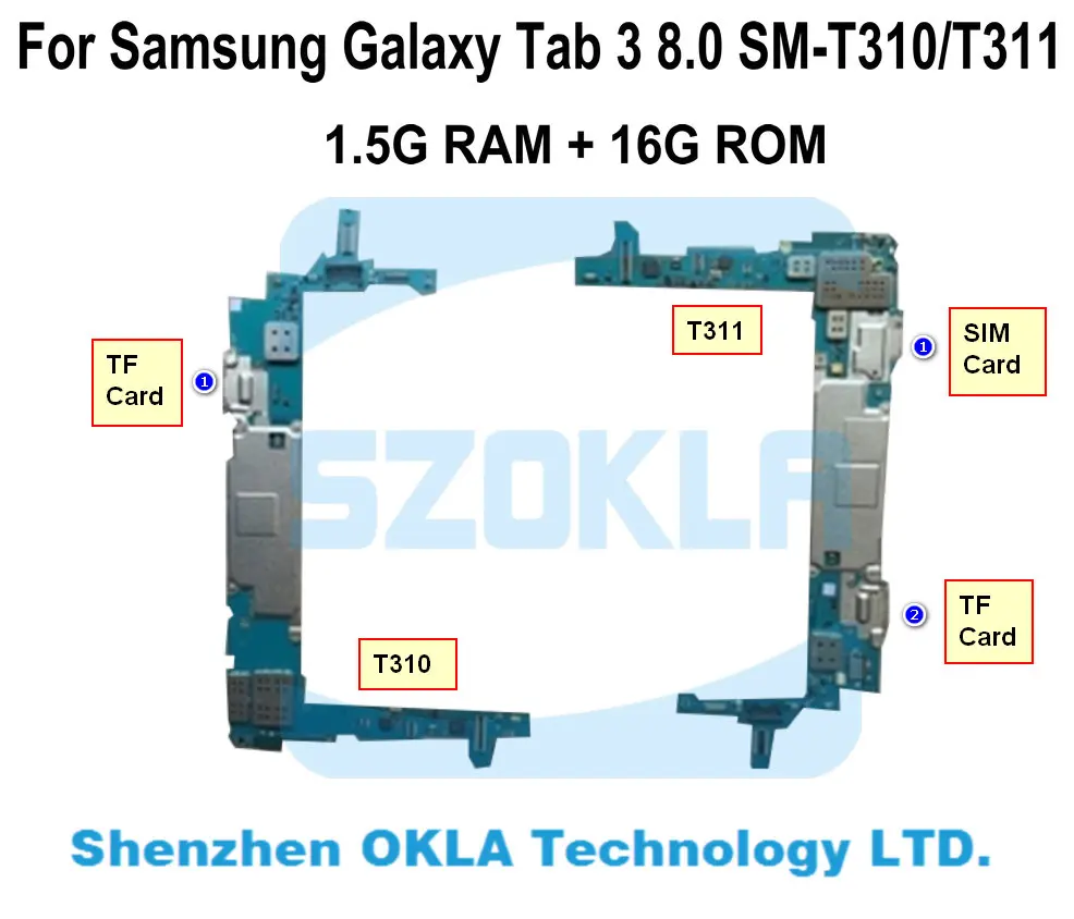 Материнская плата Samsung Galaxy T310 T311 T315 для Tab 3 8 0 1 шт. 5 Гб ОЗУ 16 ПЗУ хорошо работает |
