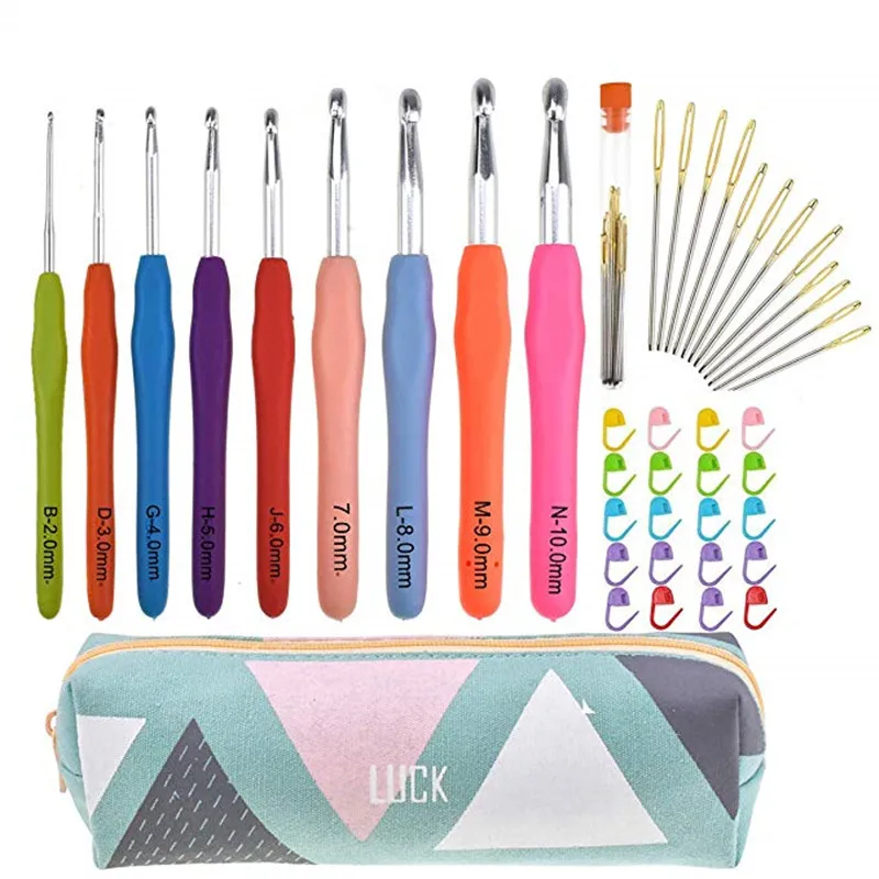Clover Soft Touch Easy Crochet Hooks 8 pcs Portable Case From Japan F//S