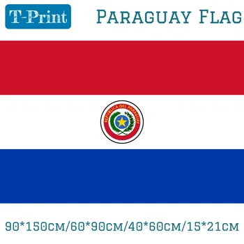 

90*150cm/60*90cm/40*60cm/15*21cm Paraguay Polyester Flag 5*3FT