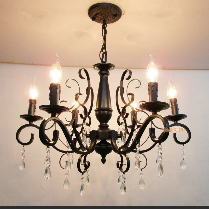 

Multiple Chandelier Fashion iron crystal crystal candle Living room study cafe clothing store 3/6/8heads lighting ZX118 lo1020