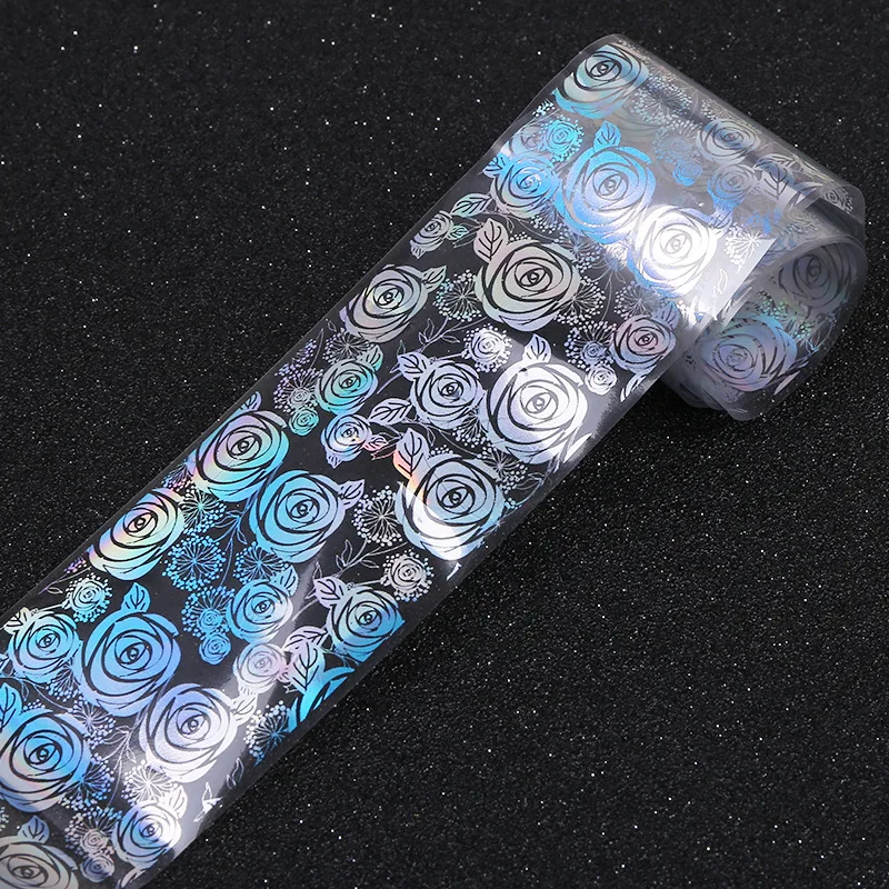 

4*100cm Rose Flower Nail Foil Nail Art Transfer Sticker Manicure Tips Decoration