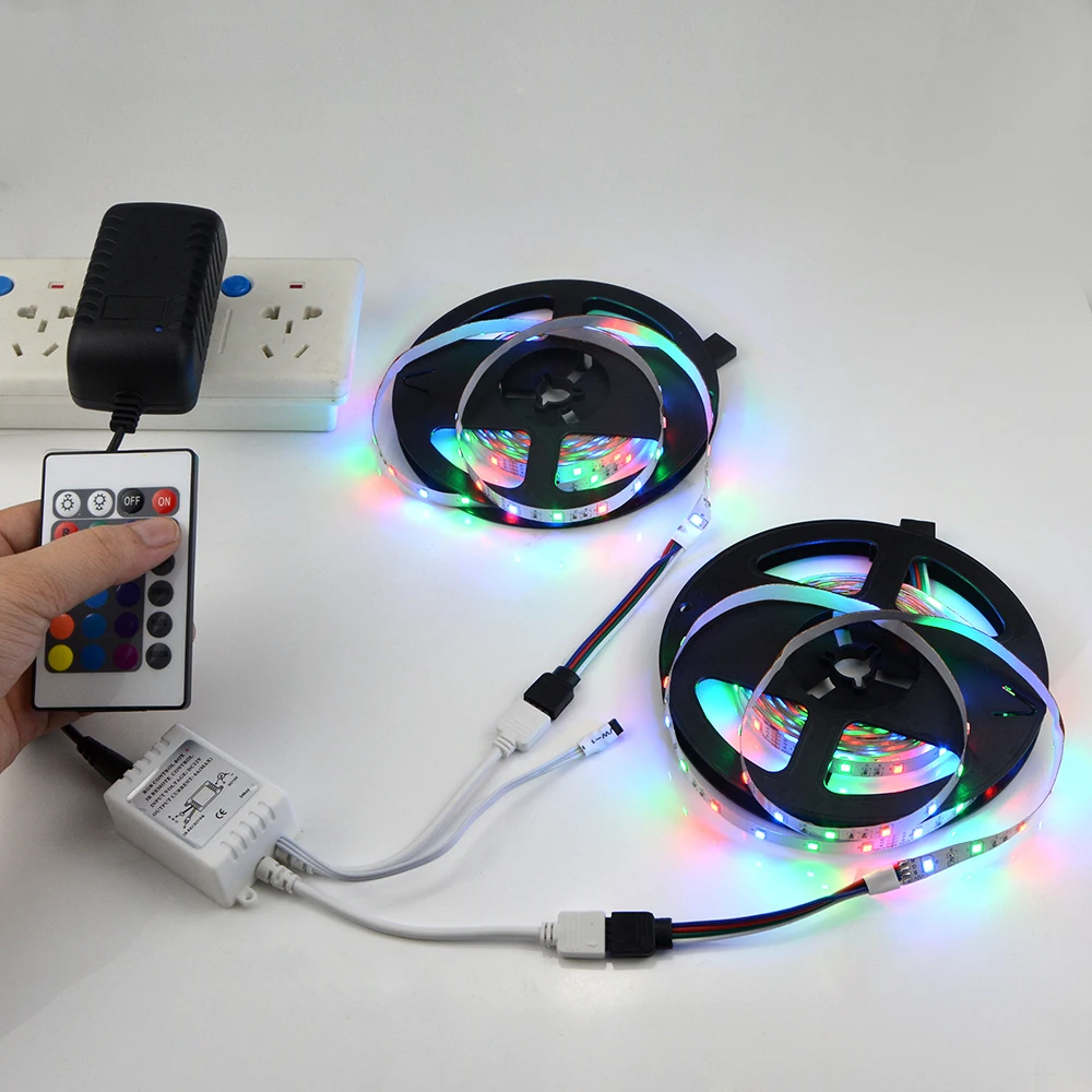 1 комплект 5 м или 10 2835 3528 SMD RGB Светодиодные ленты свет строка Декор лампы + DC 12 В 3A