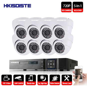 

8CH CCTV Security System HD 1080P AHD DVR 8PCS 720P IR indoor CCTV Camera System 8 Channel Video Surveillance Kit dome camera