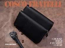 

2018 COSCI FRATELLI New Casual Long Design Sheepskin Men Leather Wallet Genuine Bag Multi Cards Holder Clutch Bag Zipper Purse
