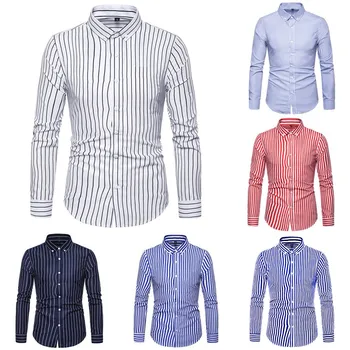 

2019 Men's Solid Shirt Men's New Fashion Printed Long Sleeve Shirts Slim Comfortable Long Sleeve Shirt blusa masculina