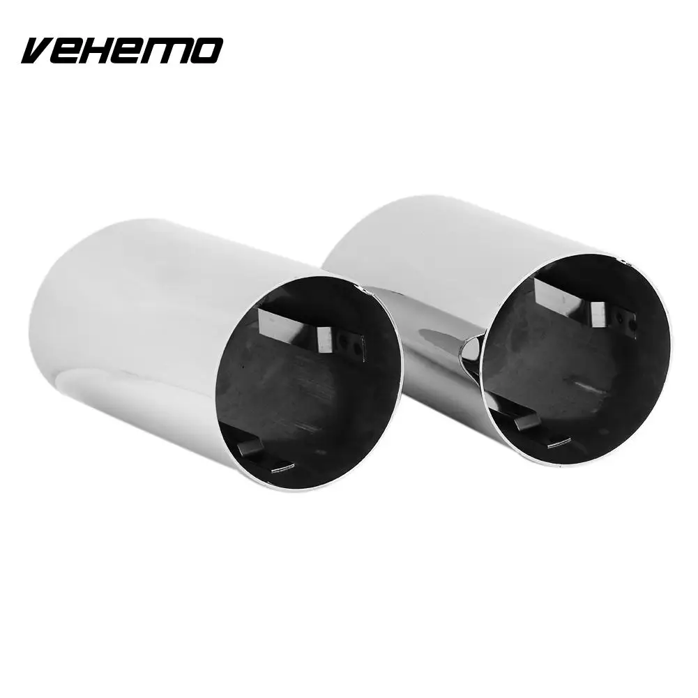Vehemo 2PCS Stainless Steel Chrome font b Exhaust b font Pipe Air Outlet Pipe Stylish font