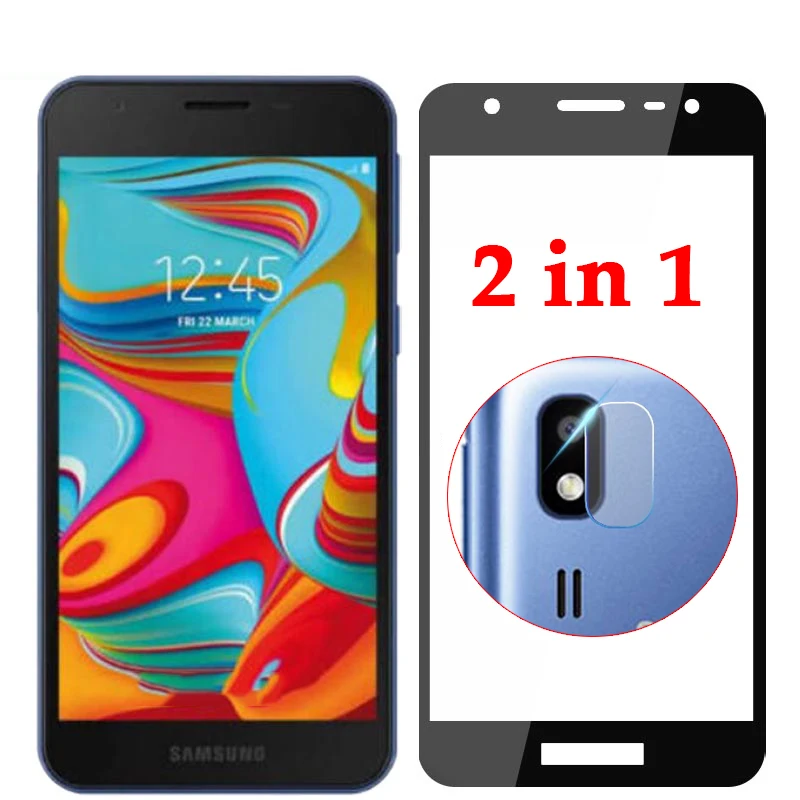 2 в 1 Защитное стекло для экрана Samsung A2 Core Защита объектива камеры samsung Galaxy a2core A260F