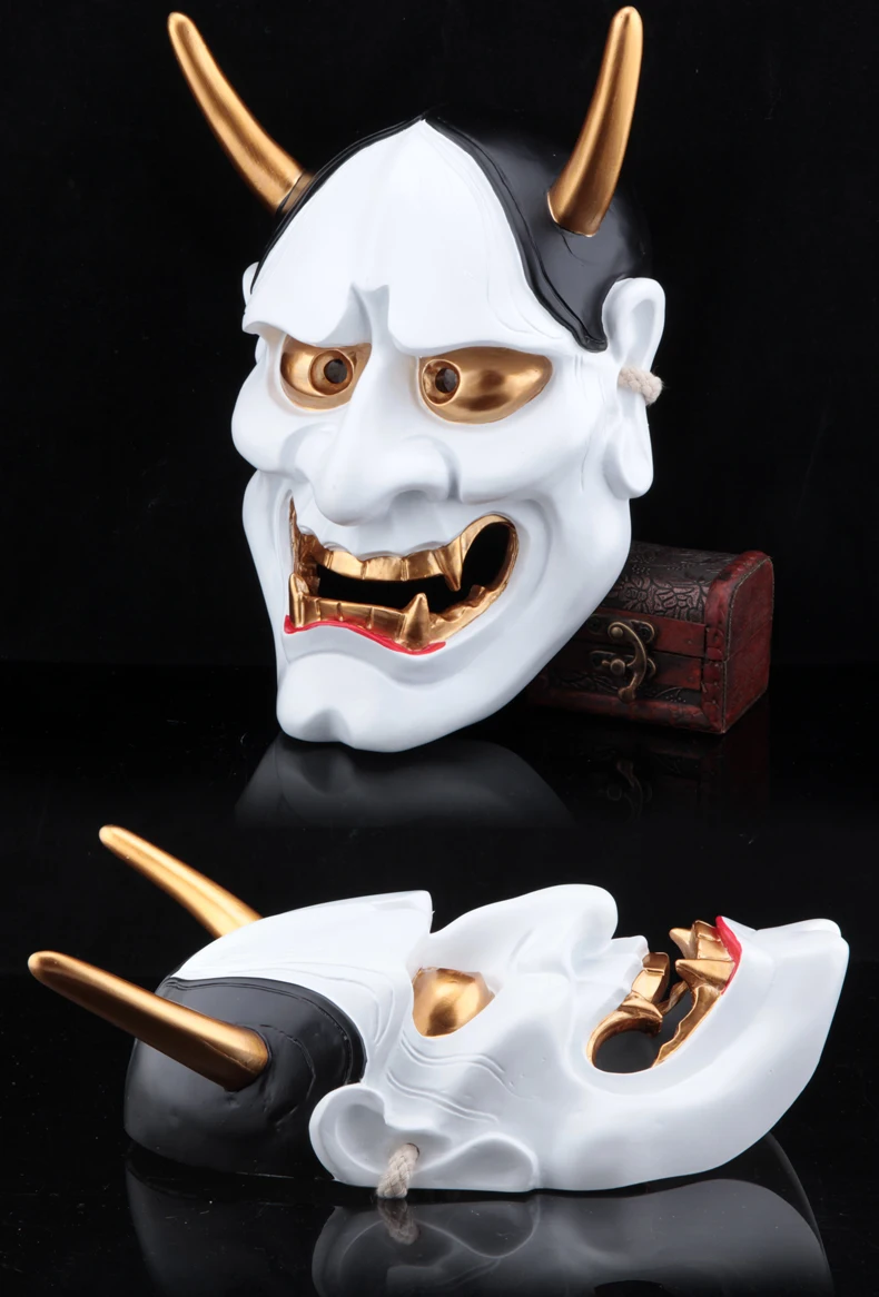 Смолы маска хання карнавал Хэллоуин коллективные декоративные японский буддизм прайна призрак Косплей Ханья маски