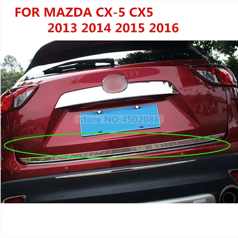 Подходит для 2013 MAZDA CX-5 CX5 хром задний багажник Задняя дверь багажника дверца батарейного отсека Крышка отделка под давлением из нержавеющей стали декоративный полосы