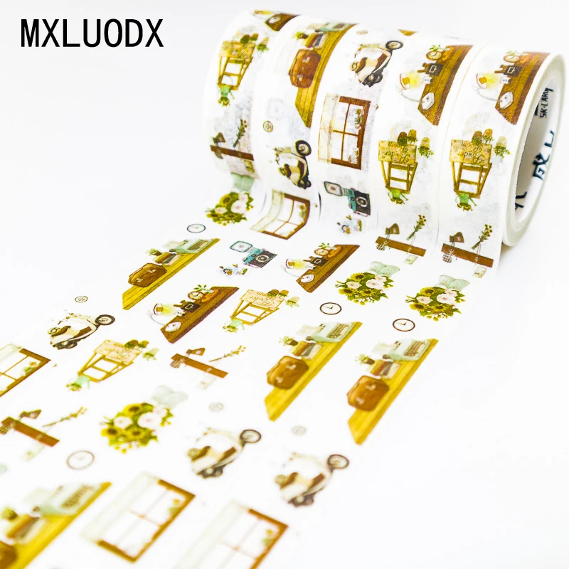 Boxed Colored Washi Masking Tape Set Sticky Paper Decorative Adhesive DIY Office Stationery Decor Scrapbooking 1PCS/LOT | Канцтовары для