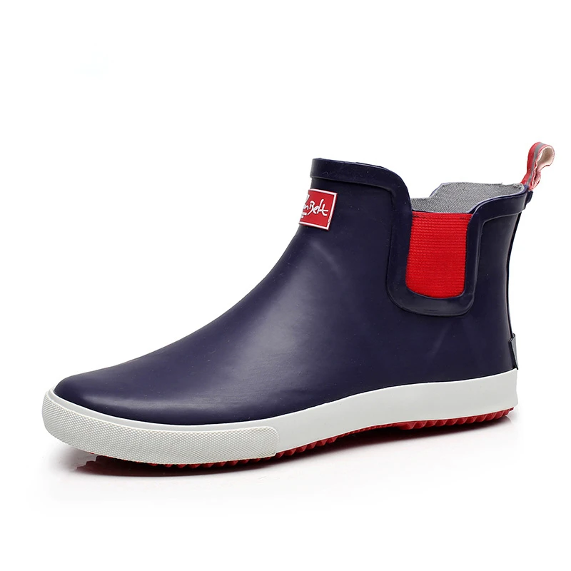 מוצר Black Rubber Rain Boots Mens Pvc Slip On Antislip Casual Ankle