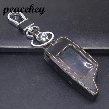 

Peacekey Leather remote car key holder case for Russia version two way car alarm system Pandora DXL3000 Lcd keyring holder