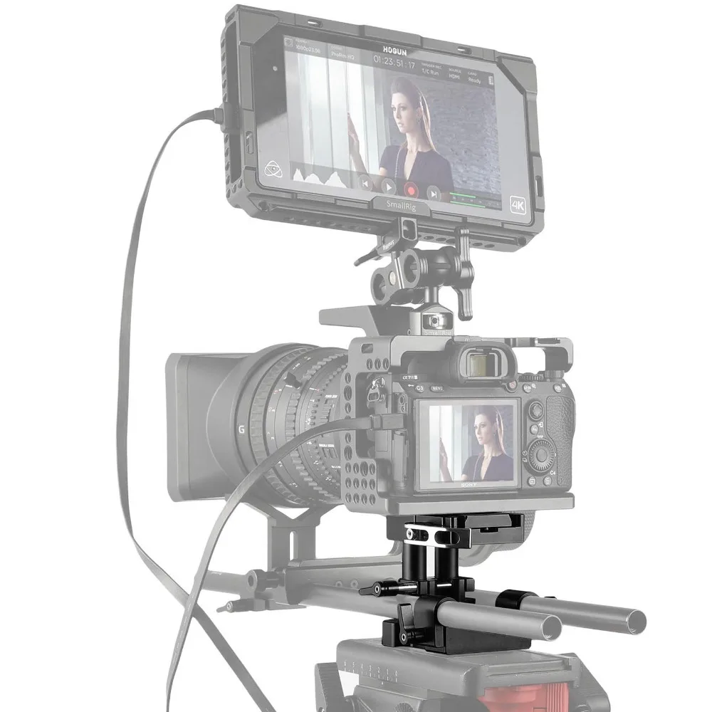SmallRig DSLR камера быстросъемная пластина универсальная 15 мм рельсовая система поддержки опорная пластина(QR пластина исключена) W/ARCA Стиль зажим
