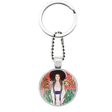 Gustav Klimt Der Kuss Schlüssel Kette Schlüssel Ring Berühmte Kunst Bild Kunstwerk/Die Reine/Der Kuss/Keychain llavero Mujer Sleutel Aufhänger