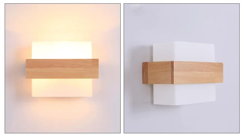 Маленькая семья использовать простой современный сладкий гостиная спальня изголовье освещение скандинавском стиле деревянный настенный светильник
