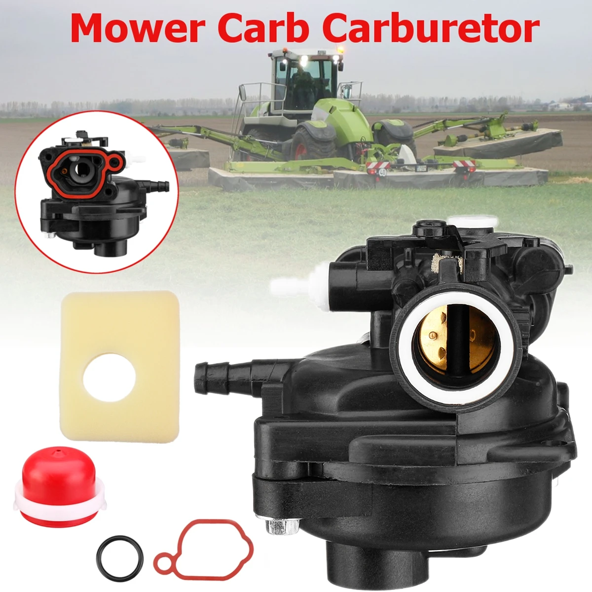 Engine Mower Carb Carburetor Air Filter Seal Kit For Briggs & Stratton