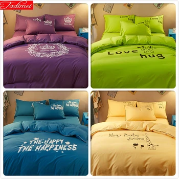 

Boy Girl Kids Winter Warm Aole Cotton 3/4 pcs Bedding Sets Bedlinens King Queen Double Size Duvet Cover 1.5m 1.8m 2m Flat Sheets