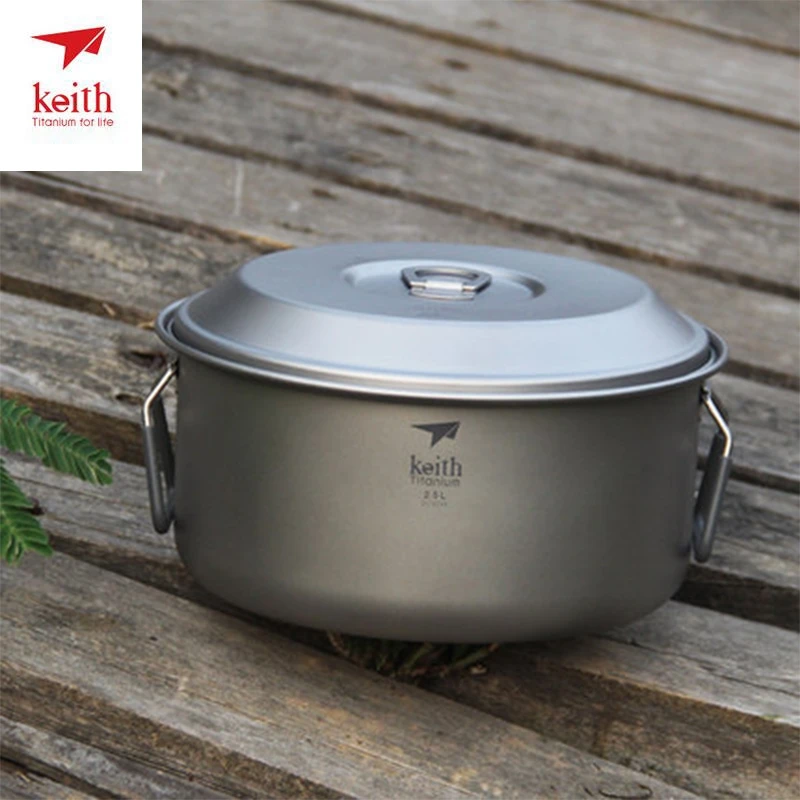 Keith titanio de conjuntos de ollas de cocina tazones grandes acampar al aire libre conjunto para 4-5 personas mucho Picnic utensilios de cocina vajilla conjunto de Ti6201