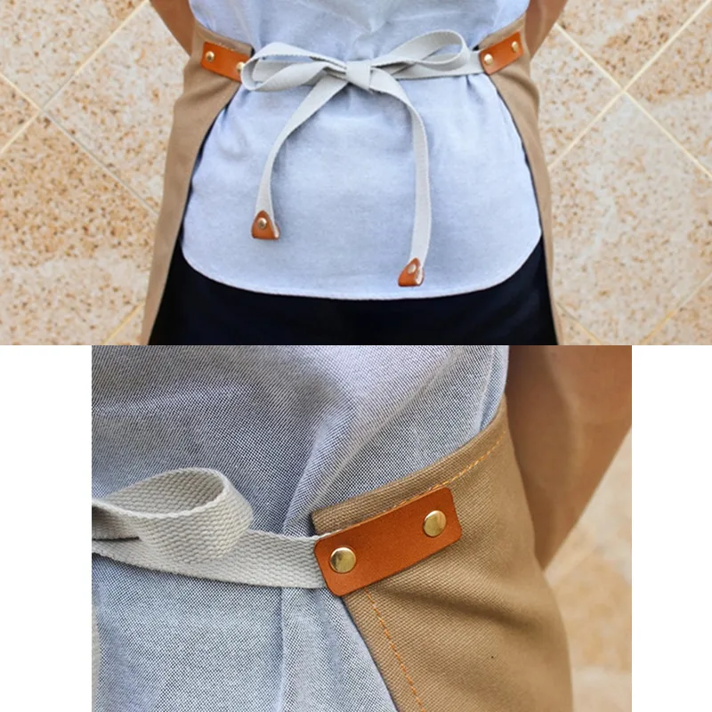 Waist Canvas Apron Cotton Straps E18-9
