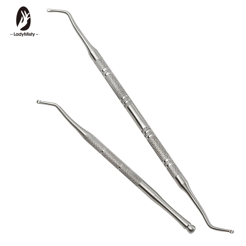 

LadyMisty Stainless Steel Spoon Nail Cleaner Ingrown Toenail File Podiatry Pedicure Dual-ended Nail Cuticle Remover Pusher