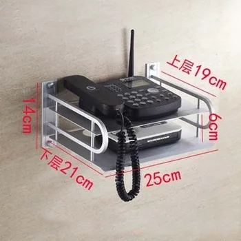 

Custom wireless wifi router and telephone wall mount metal shelf support bracket, 25 cm length x 21 cm width