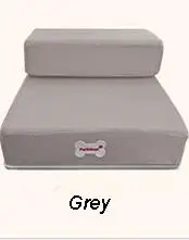 Роскошный сетчатый складывающийся пандус для питомцев, лестницы для маленьких собак, щенков, кошек, коврик для животных, матрас, кровать, ткань, 2 ступени со съемным чехлом - Цвет: Gray