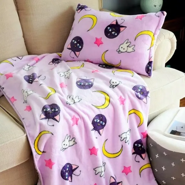 

Candice guo plush toy Sailor Moon luna cat soft air condition bed blanket pillowcase rest sleeping birthday Christmas gift 1pc