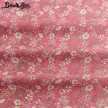 Booksew Tissu Tecido с цветочным принтом DIY хлопок розовый саржа швейный тканевый измеритель ткани DIY платье Материал Telas Por Metro
