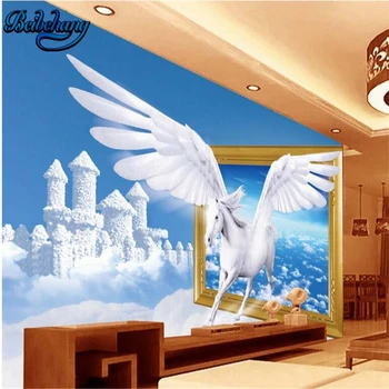 

beibehang Dream cloud composed of the palace Tianma 3D TV backdrop large custom wallpaper murals