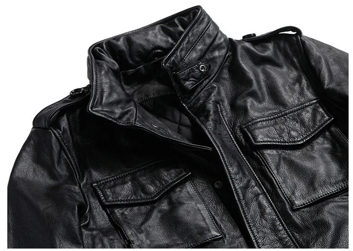 Классическая alpha M65 hanting кожаная куртка из телячьей кожи, Мужская черная облегающая куртка из натуральной кожи, мотоциклетная куртка больших размеров