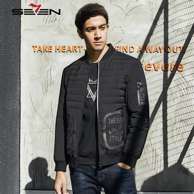

Seven7 Brand 2019 White Men's Winter Jacket Casual Outerwear Snow Warm Punk Fashion Letter Design Brand Coat Parka 113K28220